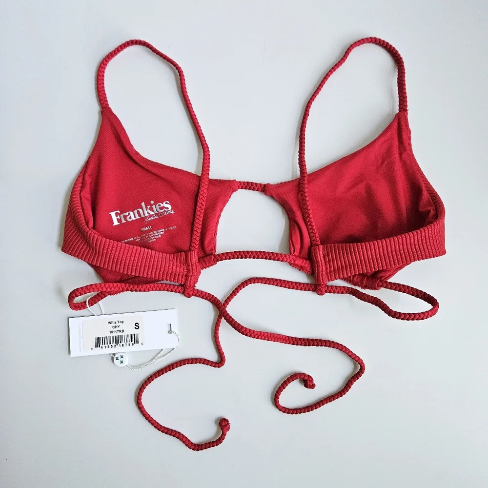 NWT Frankies Bikinis Set - Willa top, Gavin bottom - Cherry Red Small